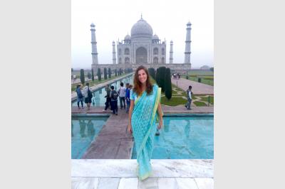 Standing in front of the Taj Mahal - Agra - India - 25.02